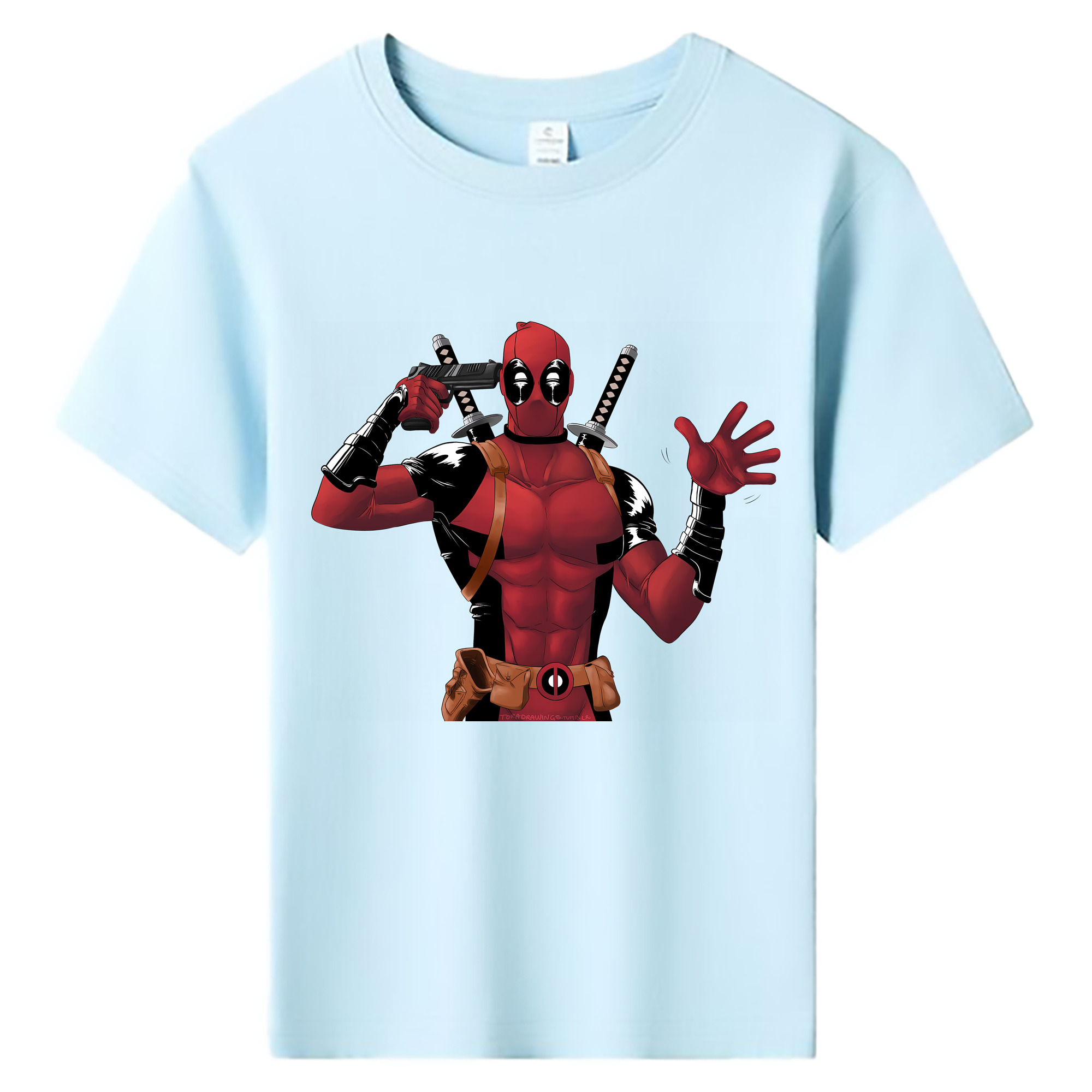 （画像用） Deadpool デッドプール 綿100％キッズTシャツ（フロントプリント）